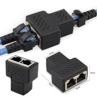 [HOT HAIXWLXKWW 589] 1PC 1ถึง2วิธี RJ45 LAN Ethernet Network Cable หญิง Splitter Connector เครือข่าย ExtenderAdapter Connector Plug Ethernet LAN