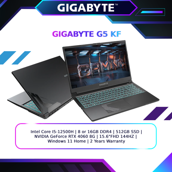 Gigabyte G5 NVIDIA RTX 4060, 16GB, 15.6 FHD 144Hz, Intel i5