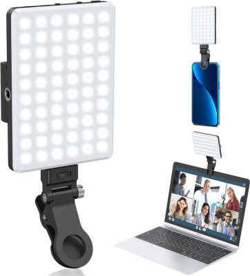 Pickpic LED Phone Light for Selfie with 2 Clips and Phone Holder, Portable Rechargeable Video Light for TikTok, Vlog, Video Conference, Live Stream, Selfie Light Clip On Phone, iPad, Laptop, Computer