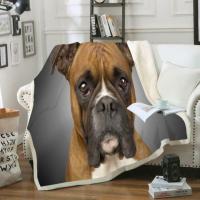 Boxer dog 3D print fashion fleece blanket bed bedspread Sherpa blanket t014