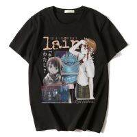 Street shirtManga TV Serial Experiments Lain เสื้อยืด Iwakura Anime Girl Sci Fi ผู้ชายผู้หญิงแขนสั้นขนาดใหญ่เสื้อยืด Streetwear เสื้อ