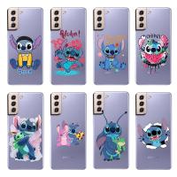 Stitch The Baby Disney For Samsung Galaxy S22 S21 S20 FE Ultra Pro Lite S10 5G S10E S9 S8 Plus Transparent TPU Phone Case