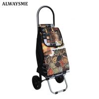 ALWAYSME Portable and Foldable Shopping Cart With Bag For Shopping Camping15CM Wheels