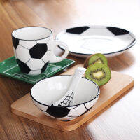 Creative Childrens Ceramic Tableware Football Ball Series Dish Plate Bowl Cup with ware dinnerware Volleyball Golf 5pcsset