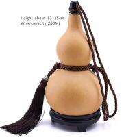 Natural Dried Gourd Water Bottle with Lid Hollow Calabash Table Decor Chinese Pumpkin for Drinks Holder Ornament Home Décor