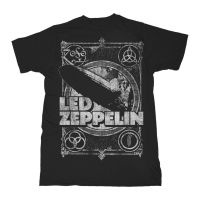 Hot sale Led Zeppelin band graphic Mens 100% Cotton Round Neck Short Sleeve T-Shirt  Adult clothes