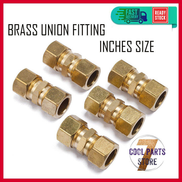 Brass Fitting Inches Compression Double Union Straight Pipe Fitting