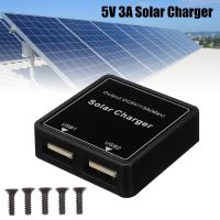 1pc 5V 3A Solar Panel Power Bank Dual USB Charge Voltage Controller Regulator Charger 4.27*4.18*1.27cm Wires Leads Adapters