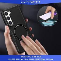 EPTWOO เคสโทรศัพท์ Samsung Galaxy,S21 S22 S23บวก S20FE พิเศษ S21FE S23FE Note 20 Ultra หรูหราสามารถชาร์จได้ไร้สายแม่เหล็กเกราะกันกระแทกเลนส์กล้อง JIN-01แข็งหลังซิลิโคน