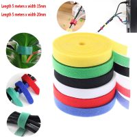 5m/roll15/20mm Color Magic Self-adhesive Fastener Tape Reusable Strong Hook and Loop Cable Tie Back-to-back Strapping Data Cable