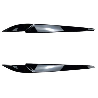 6X Front Headlight Cover Head Light Lamp Eyelid Eyebrow Trim ABS for BMW X5 X6 F15 F16 2014-2018 Gloss Black