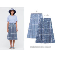 UNIQLO กระโปรงผ้าคอตตอน ขา4ส่วน มีลาย MARIMEKKO DENIM LONG SKIRT