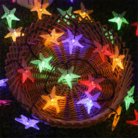 ใหม่พลังงานแสงอาทิตย์ LED Sea Star Christmas Garland String light กลางแจ้ง203050LED กันน้ำ Fairy Garden ไฟสำหรับงานแต่งงาน Decor