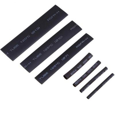 127pcs/lot Black Heat Shrinkable Tube Electrical Wire Wrap Cable  2:1 Black Heat Shrink Sleeving Set Waterproof  Wrap Tubing Cable Management
