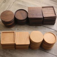 ▥♙ஐ Durable Wood Coasters Placemats Round Heat Resistant Drink Mat Table Tea Coffee Cup Pad Non-slip cup mat insulation pad