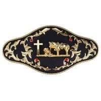 Golden Eagle Belt Buckle Horse And Cross Western Style Clothes Accessories Width 3.8cm for Fashion Men Belts