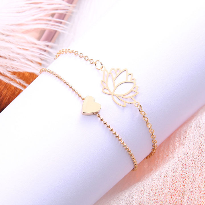 new-simple-female-personality-hollow-lotus-gold-bracelets-christmas-bangle-gift-for-women-jewelry-gift-2022