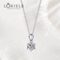 LORIELE D สร้อยคอเพชรโมอิส1/2/3 Ct สำหรับผู้หญิงหกง่ามจำลองจี้เพชร925เงินสเตอร์ลิงเครื่องประดับงานแต่งงาน