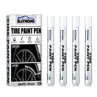 ▨☒☸ Tyre Marker Paint Pen Car Scratch Remove Pen White Tyre Marker For Car Tires Rubber Metal Water Based Ink Car Decoration