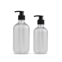 300/500ml Transparent Frosted Shampoo Bottle Bathroom Dispenser Liquid Shower Gel Shampoo Press Bottle Soap Refillable Bottle