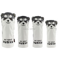 Golf Club Headcover Lovely Husky Golf Driver Head Cover Cartoon Animal #1 #3 #5 #7 Woods PU Leather HeadCover Dustproof Covers