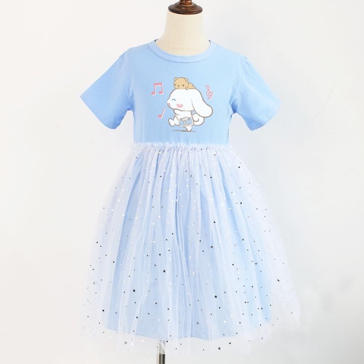 princess-dress-2021-new-girls-fashion-dress-cartoon-cinnamoroll-star-moon-sequins-cotton-yarn-skirt-for-kids-3-8y