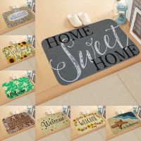 （A SHACK） Welcome Letter พิมพ์ Doormats สี่เหลี่ยมผืนผ้า Non-Slip Door Mat BedroomEntrance พิมพ์ประตู Mats พรมปูพื้น Home Decor