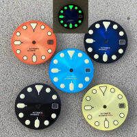 Super สีเขียวนาฬิกาเรืองแสง Dial 28.5มม.นาฬิกาปฏิทิน Dial สำหรับ SKX007/009/NH35นาฬิกาอะไหล่แต่ง