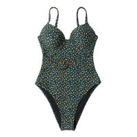 SEASELFIE Underwire Push Up One-piece Swimsuit Women Sexy Leopard O-Ring Monokini Swimwear  New Beach Bathing Suit Beachwear