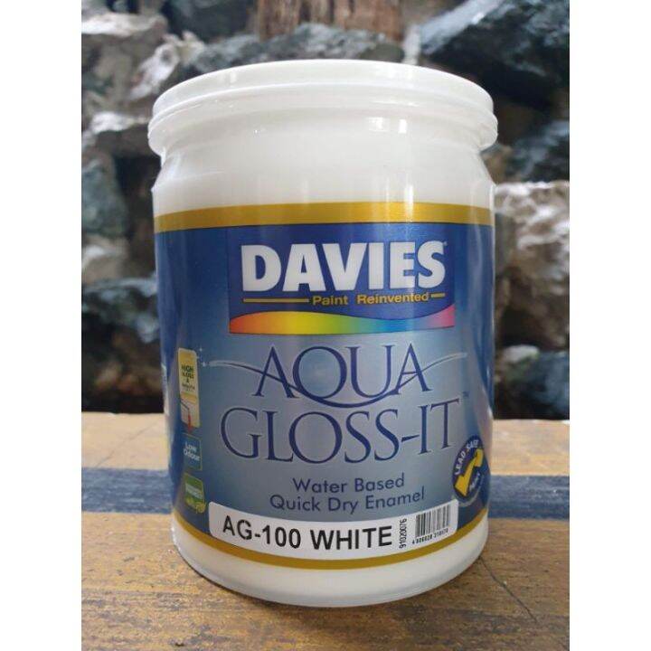 Aqua Glossit AG100 White 1L Davies Aqua Gloss It Water Based Enamel