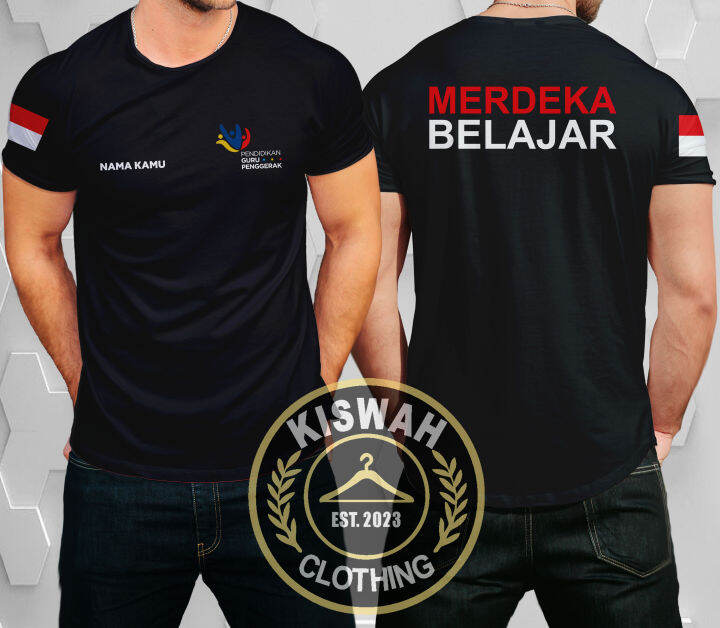 Kaos Tshirt Merdeka Belajar Pendidikan Guru Penggerak Logo Gratis Nama ...