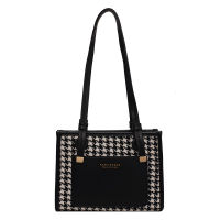 Fashion Large Capacity Shoulder Bag for Women 2021 High Quality Pu Patchwork Handbag Luxury Designer Female Houndstooth Tote Bag