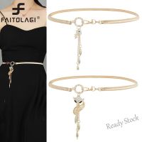 【hot sale】 ✷✠ B55 Metal Stretch Pendant Waist Chain Fox Ornament Dress Decorative Waist Chain Las Thin Belt