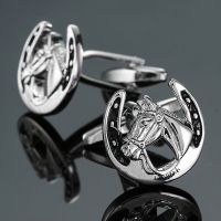 High quality mens shirt Cufflinks fashion suit classic jewelry brand horse Cufflinks engineer business shirt badge pin gift Cuff Link