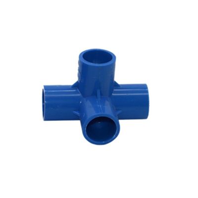 ；【‘； 20/25/32Mm Inner Dia. PVC Pipe 4-Ways Connector Industry Water Pipe Fittings Water Supply And Drainage Stereo Joints 1 Pc