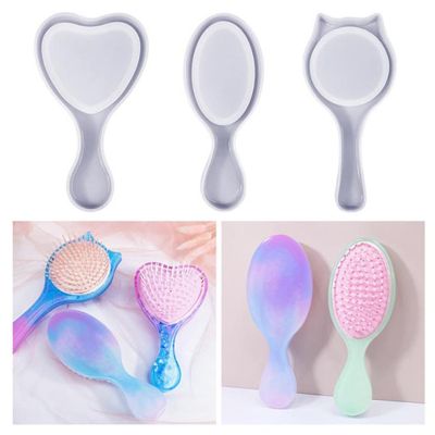 【CC】∋▦﹍  Epoxy Resin Mold Air Cushion Comb Handle Makeup Mirror Massage Airbag Silicone