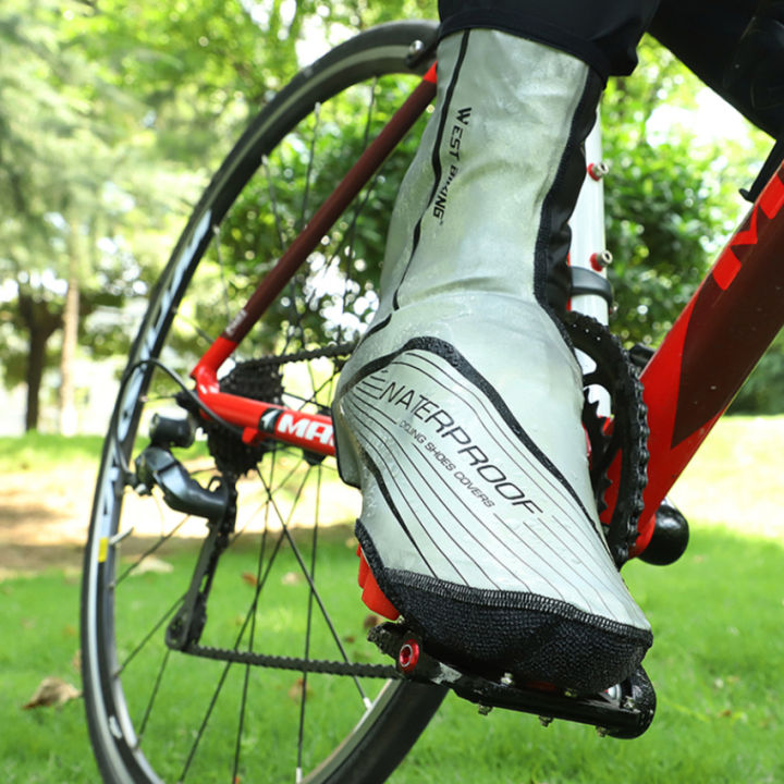 ผ้าคลุมรองเท้าจักรยานกันน้ำและสะท้อนแสง-อุปกรณ์ป้องกันลมและกันฝุ่นสำหรับขี่จักรยานเสือภูเขารองเท้าหุ้มข้อสำหรับกีฬากลางแจ้ง