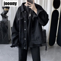 Mens Black Casual Workwear Jean Jacket Loose Casual Versatile Youthful Male Solid Color Tops Jacket Mens Fashion Denim Jackets2023