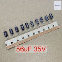 (10ตัว) C 56uF 35V Capacitor Electrolytic 105C ตัวเก็บประจุ ขนาด 6x11มม KY High Frequency Low Resistance