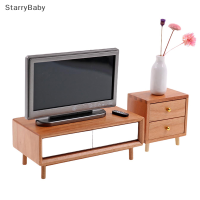 StarryBaby บ้านตุ๊กตา1:12จิ๋วตู้เก็บของทีวีล็อกเกอร์ตู้เก็บของเฟอร์นิเจอร์โมเดลห้องนั่งเล่นตกแต่งของเล่นตุ๊กตาบ้าน