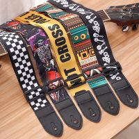 ；。‘【 Fashion Retro Ethnic Style Guitar Strap Adjustable Leather Strap For Folk Guitar Electric Guitar Bass Ukulele Guitar Accessories