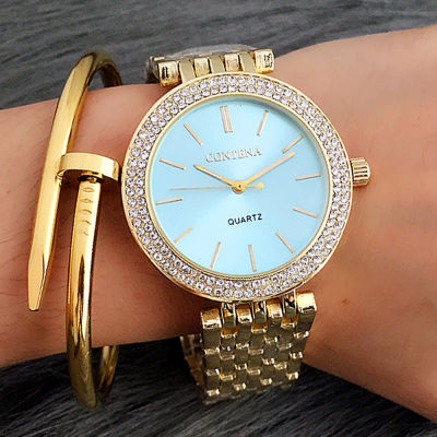 ใหม่สตรีนาฬิกาข้อมือ2020แบรนด์หรู Contena สุภาพสตรีนาฬิกาควอตซ์เต็มสแตนเลสหญิงนาฬิกานาฬิกาข้อมือ R Eloj Mujer