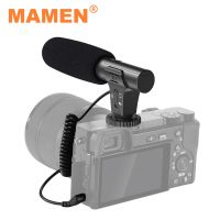 《Miss you electronic》 MAMEN ไมโครโฟนบันทึกเสียงขนาด3.5มม. พร้อมสายสปริง Keymode ForPhone CameraVideo RecordMicrophone Accessories