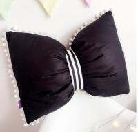 MUZZI high quality toys kids bowknot bow pillows black and white striped Neck pillow decorative soft pillow for kids room