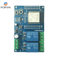 pcbfun แหล่งจ่ายไฟ DC5-60V บอร์ดพัฒนา ESP32ช่องโมดูลรีเลย์ WIFI แบบ Dual-Channel การพัฒนาขั้นทุติยภูมิ