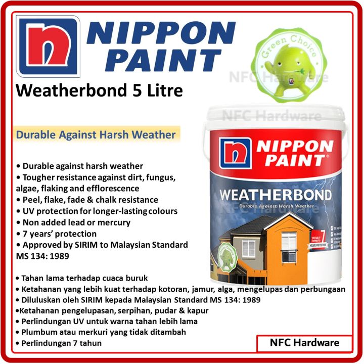 NIPPON PAINT Weatherbond 5 Litre | Lazada