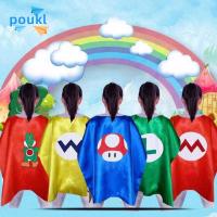 POUKL เสื้อผ้าอนิเมะ การ์ตูน คิโนปิโอ Mario Koopa ลุยจิ Super Mario Bros คอสตูมคอสเพลย์ อุปกรณ์ธีมปาร์ตี้ อะนิเมะคอสเพลย์เสื้อคลุม