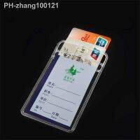 10Pcs/lot Vertical Transparent Bank Credit Card Holder ID Bus Card Cover Women Men Fashion Card Bags PVC Card Case Keeper