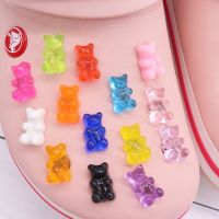 Hot Sale 1pcs Shoe Charms Colorful Kawaii Bear Resin Shoe Buckle Decorations Fit Croc Jibz Kids X-mas Gift