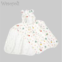 Wasoyoli เสื้อคลุมอาบน้ำแบบมีหมวก1-8ปีเด็กเสื้อคลุมแขนกุด6มีฮู้ดผ้าฝ้ายชั้นผ้ามัสลินผ้าเช็ดตัวเด็กหญิงเด็กชายดูแลผลิตภัณฑ์